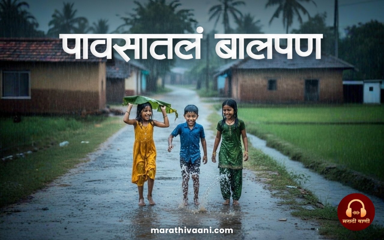 पावसातलं बालपण | Rainy Childhood Marathi Laghulekh by Marathi Vaani